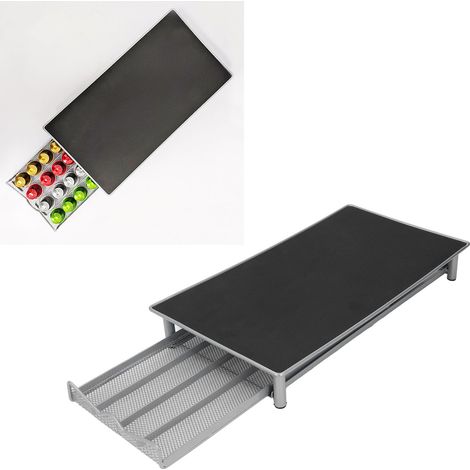 Boîte de rangement pour tiroir de machine à café Nespresso 40 capsules, grise (1/5)
