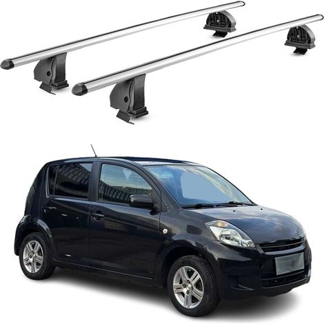 OMAC Barres de toit transversales en aluminium pour Daihatsu Sirion II 2005-2015 – TÜV / DIN 75302:2019 – Antivol inclus – Charge max 75 kg – 2 barres – Gris (1/5)