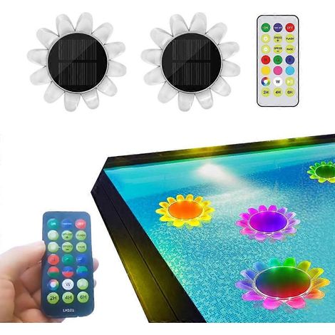 Lampe LED décorative en forme de fleur de lotus alimentée à l'énergie solaire (1/4)