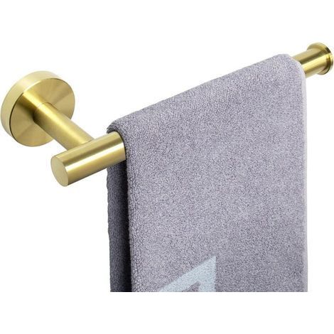 Porte-serviettes, barre à serviettes de salle de bain en acier inoxydable, 9 pouces (paquet de 1, or brossé) (1/4)