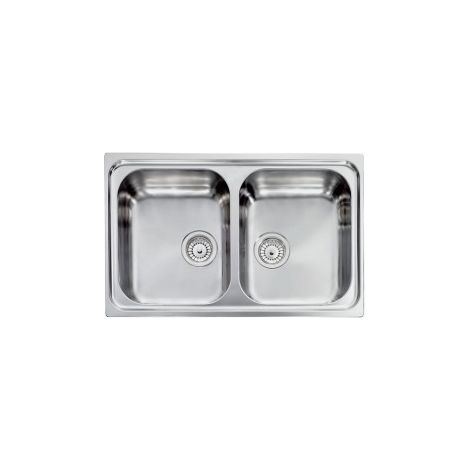 Lavello ZENITH 79x50 2 vasche ACCIAIO INOX (1/5)