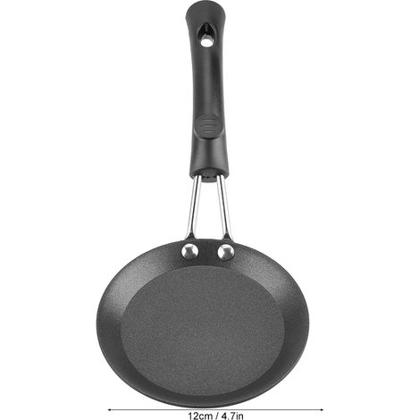 Mini sartén eléctrica para huevos con bonito mango de madera – hierro fundido, 12 cm, 1 unidad (1/5)