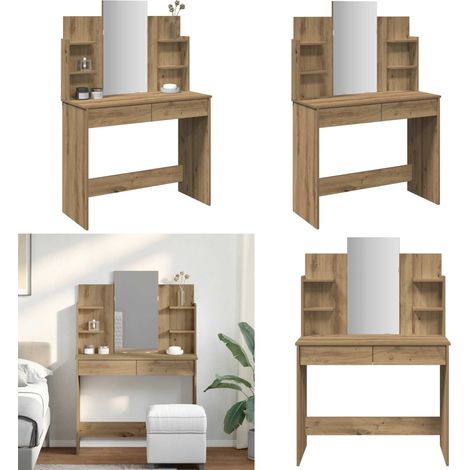Tocador con espejo roble artisan 96x39x142 cm - Tocador de maquillaje - Tocador de dormitorio