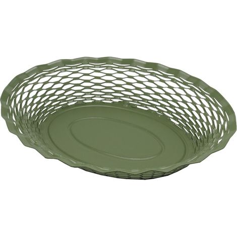 ROGER ORFEVRE - VINTAGE CORBEILLE PAIN OVALE KAKI 30X24 CM (1/4)