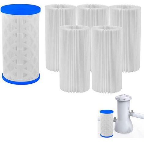 Set of 6 pool filters, A/C type replacement kit, compatible with models 29000E and 59900E. (1/5)