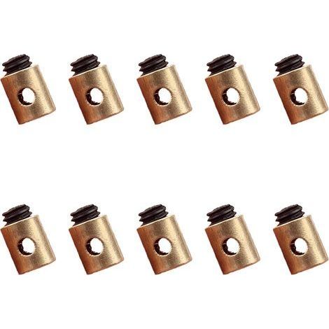 (5 x 6 mm)10 pièces Câbles et gaines de frein vélo, Serre câble d'accélérateur universel en laiton, serre fil de moto, pour Accélérateurs de Scooters (1/5)