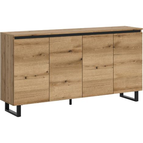 Tomasa Sideboard 4 Türen Eiche Dekor.