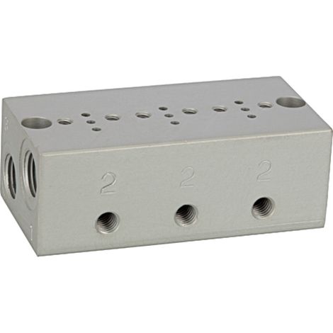 Riegler Reihengrundplatte 3-fach, M5 für Mini-Magnetventile 15 mm (1/2)