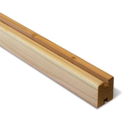 Yousteel – Poteau bois rainuré 2100 mm – Largeur 88 mm – Profondeur rainure 22 mm – Classe 3 imputrescible – Compatible lame de clôture FAREL