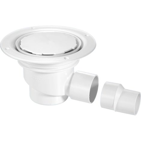 McAlpine TSG1WH-NSC 75mm Water Seal Trapped Gully, Clamp Ring and Cover Plate, 2" Horizontal Outlet and 2" x 1½" Socket Reducer (1/2)