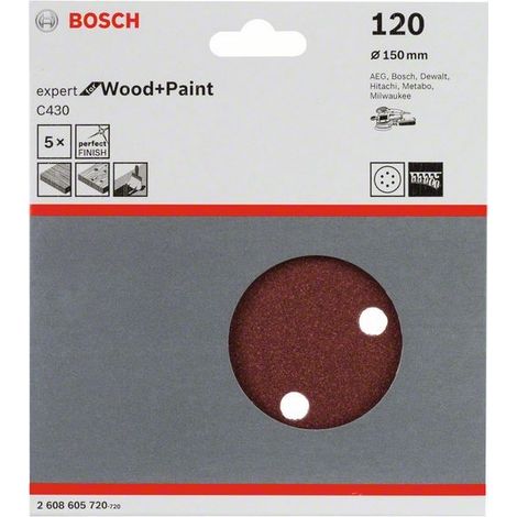 2608605720 - Fogli abrasivi C430, confezione da 5 pz. 150 mm, 120