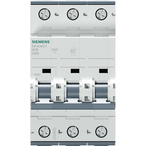 Siemens Interruptor automático 400V 10kA, 3 polos, C, 40A, T=70mm, 5SY43407
