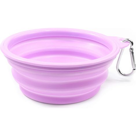 Ciotola pieghevole in silicone TPE con bordo rigido per cani e gatti: Ciotola Small - azzurro