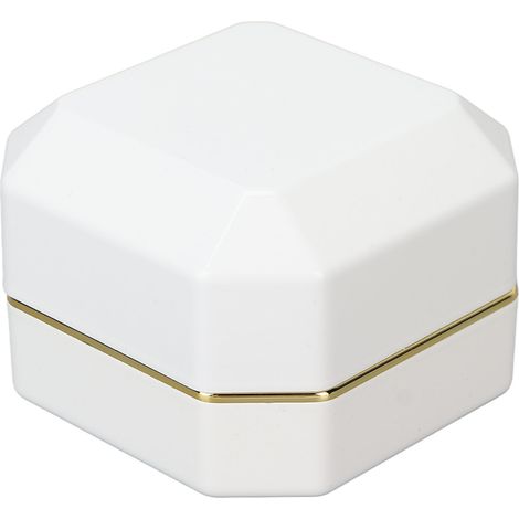 Boîte à bijoux lumineuse LED pour boucles d'oreilles - Idéale pour fiançailles, mariage ou cadeau - Blanc (1/5)