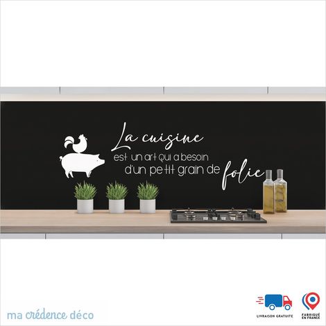 Crédence : La cuisine est un art 4 - Couleur noir - Alu composite - 60 - 120 (1/3)
