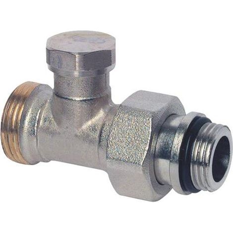 Té laiton nickelé Mâle 3/4 Ek et Mâle 1/2" (15/21) avec joint pour radiateur - Somatherm (1/2)