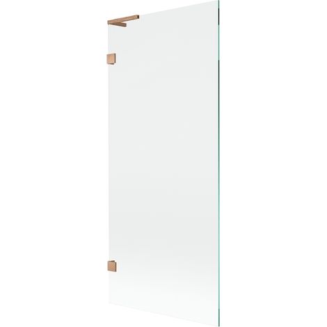 Paroi de baignoire 1 battant Mexen Lunar L 80 x 150 cm, transparent, cuivre brossé - 897L-080-000-65-00 (1/5)