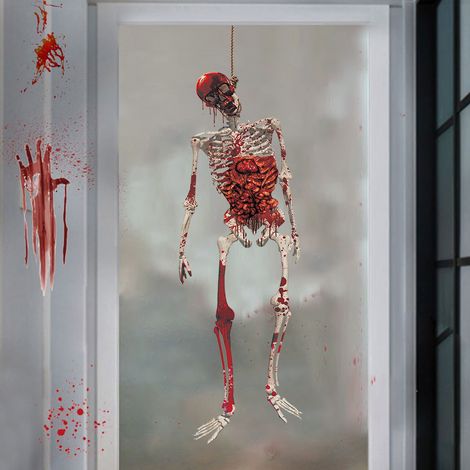 Halloween-Dekorationen, große Fensteraufkleber, Wandaufkleber, doppelseitige Aufkleber, Halloween-Horror-Party-Druck (1/5)