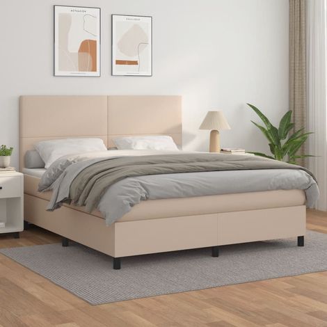 Boxspringbett Matratze Cappuccino-Braun 180x200 cm Kunstleder vidaXL (1/5)