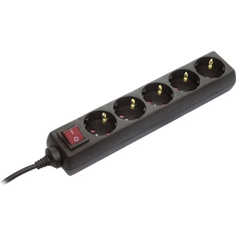 AS Schwabe 35012 Multipresa con interruttore Nero Schuko 1 pz.