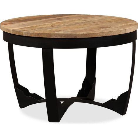 Table basse-Table Salon -Table d'appoint bois de manguier brut 60x40 cm 467615 (1/5)