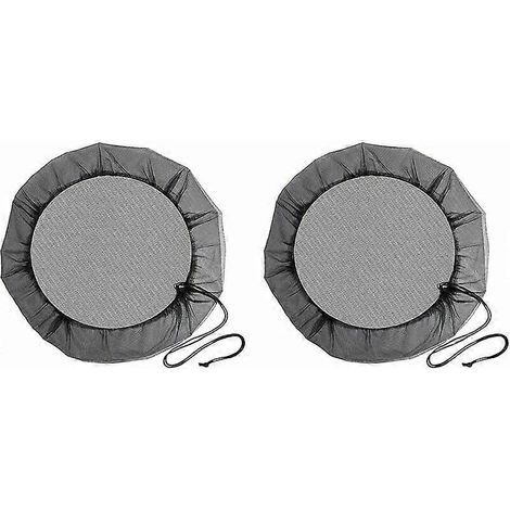 Filet de récupération d'eau de pluie, lot de 2 filets avec cordon de serrage, protection anti-moustiques et animaux domestiques pour récupérateur d'eau de pluie (diamètre 95 cm) (1/4)