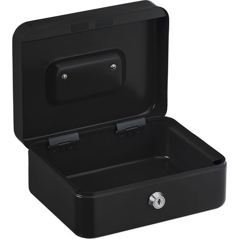 Caja de caudales segura para almacenamiento en eventos 8,5 x 20 x 17 cm de hierro negro 130015219 (1/5)