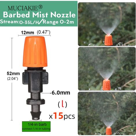 Pipette d'irrigation réglable à 90/180/360°, micro-buse pour arrosage de jardin, buse rotative, pulvérisateur à brouillard avec compensation de tuyau 4/7 mm (1/5)