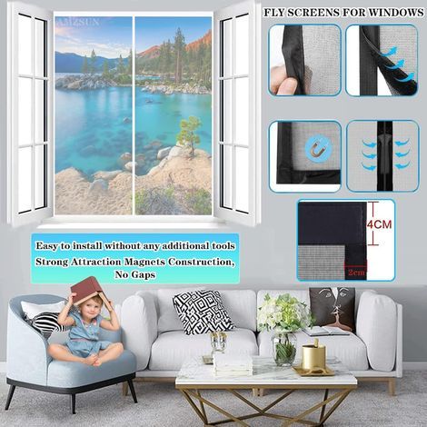 Moustiquaire Magnétique Porte 70x110cm Rideau de Porte Antimoustique avec Fermeture Aimantée-sans Percer Facile à Installer-pour Couloirs Portes Patio Blanc (1/4)