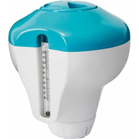 Distributeur de chlore flottant avec thermomètre, pour un dosage uniforme dans les piscines, spas, jacuzzis et pour l'entretien de l'eau-AquaForge