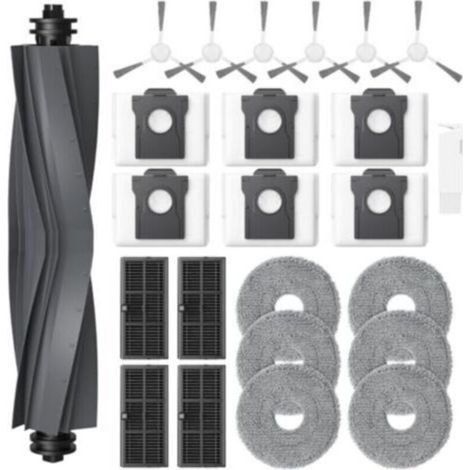 Lot de 24 accessoires pour robot aspirateur Dreame L10s Ultra Gen 2 / L10s Pro Ultra Heat / L40 Ultra AE/ X30 Ultra/Mova E30 Ultra, 1 brosse principale, 6 sacs à poussière, 6 chiffons de nettoyage, 4 (1/5)