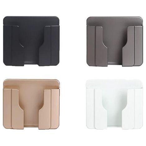 4-Piece Adhesive Storage Box for Remote Control, Wall-Mounted Mobile Phone Holder, Storage Box for Remote Control, Suitable for Bathroom, Kitchen, Office (1/5)