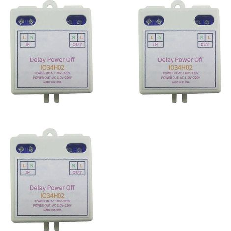 3 relais temporisés AC120V/220V avec temporisation à la mise sous tension et à la coupure (délai réglable de 1 à 480 min) pour contrôleur domotique (1/5)