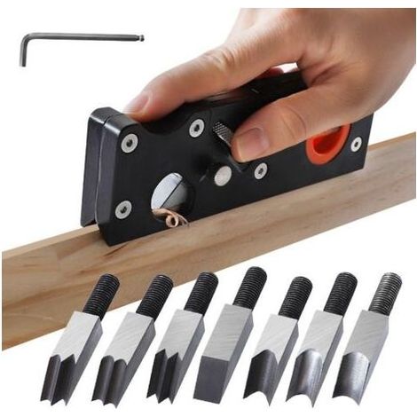 Manueller Fasenhobel für Holz – Verstellbare Schneidmesser – Präzises Nivellieren mit Libelle – Für Hartholz und Teak – planer7cutters (1/5)