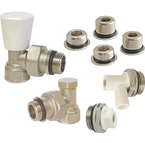 Kit radiateur manuel universel 3/8 et 1/2, accessoires complets pour installation rapide, contrôle de température précis, durable et facile à utiliser (1/3)