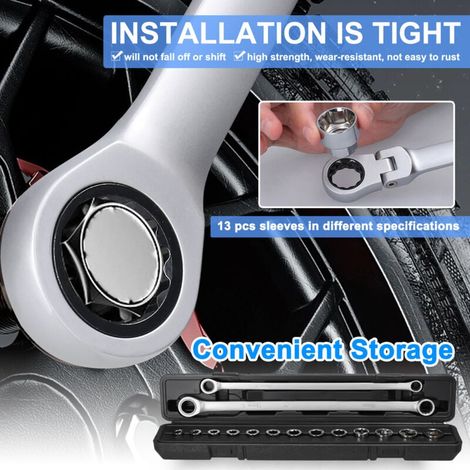 15-in-1-Ratschenschlüssel – Universal-Set für Motorrad, Fahrrad, Auto, Badezimmer und Heimwerker (1/4)
