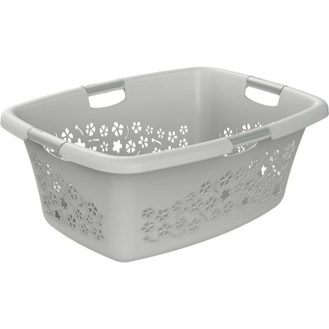 Panier à linge Rotho Flowers 50L Gris (1/2)