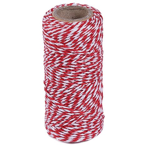 Ficelle noire et blanche 2mmx100m(rouge et blanc), ficelle de boulanger en coton ficelle de cordon de coton pour les vacances