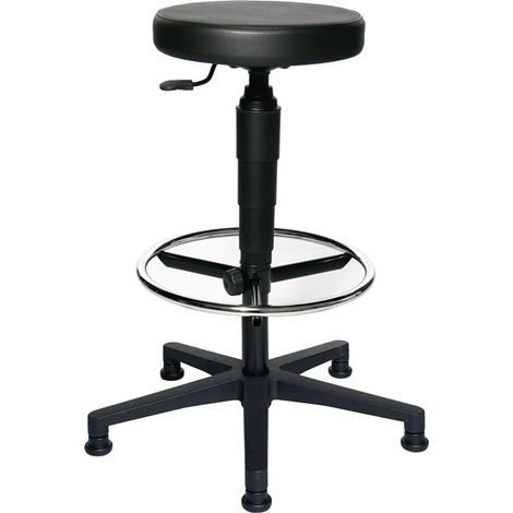 Drehhocker m.Gleiter Kunstlederpolster schwarz Sitz-H.580-840mm TOPSTAR (1/3)