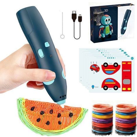 Kit démarrage stylo 3D sans fil – 10 tablettes dessin – Autonomie 50 min – Vitesse réglable (1/5)