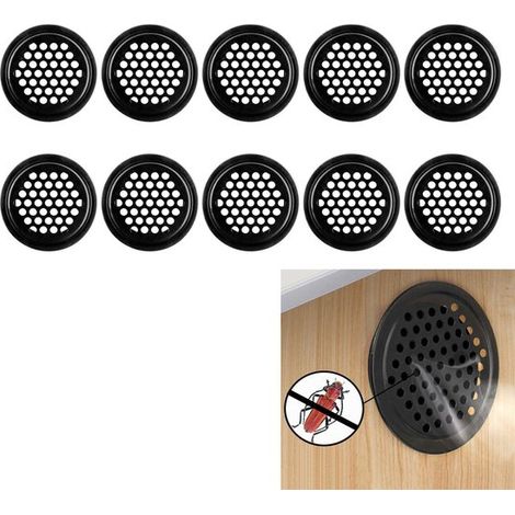 Campana extractora de acero inoxidable de 10 piezas, Diámetro de instalación 3,5 cm, gabinetes, zapateros y baños, Color negro (1/5)
