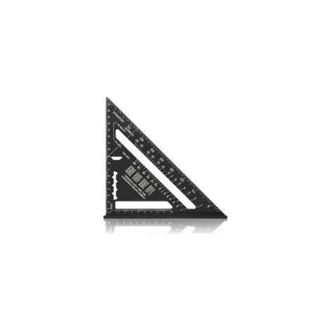 Équerre en aluminium 180 mm – Résistante à la corrosion – Angles 45° et 90° – Finition noire mate pour lecture précise – Outil de menuiserie