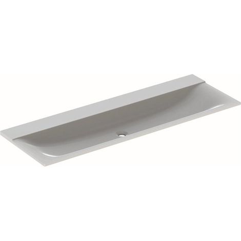 Lavabo pour meuble Geberit Xeno², 140x48cm, sans troude robinetterie, sans trop-plein, Blanc alpin
