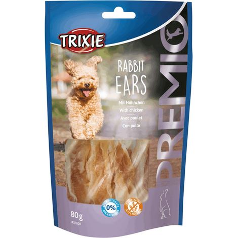 Premios para perros Orejas de conejo con pollo Trixie PREMIO 80 g (1/3)