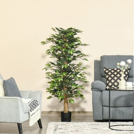 Dekorativer künstlicher Ficus 150 cm, grüne Topfpflanze, pflegeleicht OKMYHOME (1/5)