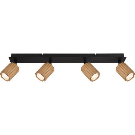 Deckenlampe Deckenleuchte Spotlampe verstellbar Holz Wohnzimmerlampe L 65 cm