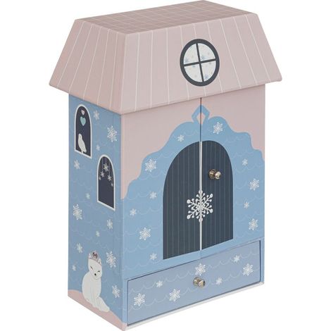 Boîte à Bijoux Enfant Hiver 24cm Rose & Bleu (1/3)