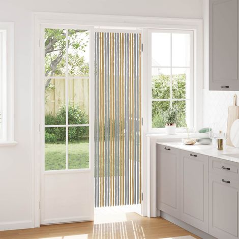 vidaXL Tenda per insetti in chenille Grigio e Beige 56 x 200 cm (1/4)