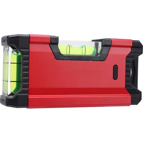 Niveau magnétique portable compact en alliage d'aluminium, précision 0,5 mm, longueur 11 cm, double bulle, résistant aux chutes. (1/5)