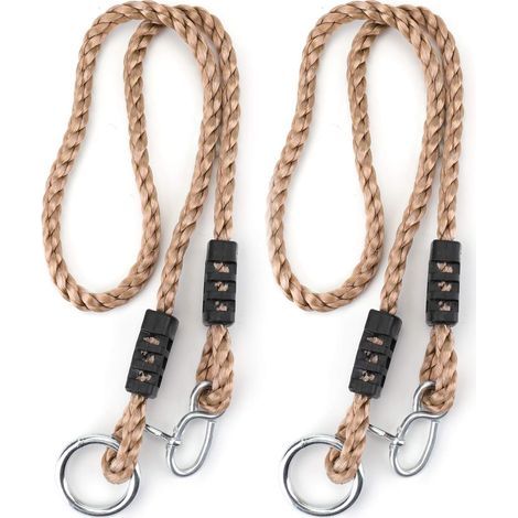 2 Pack 40 pouces sangles de balançage de hamac, accessoires de sangle d'arbre suspendue de corde de nylon réglable pour utilisation intérieure et extérieure (1/5)